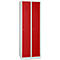 Taquilla, 2 puertas, An 800 x Al 1800 mm, candado, gris luminoso/rojo