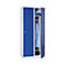 Taquilla, 2 puertas, An 800 x Al 1800 mm, cierre de pasador giratorio, gris luminoso/azul genciana