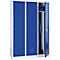 Taquilla, 3 puertas, An 1200 x Al 1800 mm, cerradura de cilindro, gris luminoso/azul
