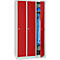 Taquilla, 3 puertas, An 900 x Al 1800 mm, cierre de pasador giratorio, gris luminoso/rojo