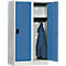 Taquilla escolar, anchura del compartimento 400 mm, 2 compartimentos, gris luminoso/azul brillante