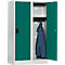 Taquilla escolar, anchura del compartimento 400 mm, 2 compartimentos, gris luminoso/verde ópalo