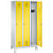 Taquilla Evolo S 3000, acero, 3 compartimentos, cerradura de cilindro, gris luminoso RAL 7035/amarillo azufre RDS 0959059