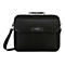 Schwarze Laptoptasche mit Tragegriff und Schultergurt. Auf der Front ist der Markenname Targus zu sehen.