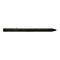 Schwarzer Stylus-Stift mit silbernem Clip, auf weißem Hintergrund.