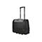 Schwarzer Trolley-Rucksack mit ausziehbarem Griff und Rädern. Grau abgesetzte obere Frontpartie, Markenschriftzug Targus.