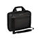 Schwarze Laptoptasche mit Tragegriff, Schultergurt und Reißverschluss. Das Targus-Logo ist sichtbar.