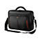 Schwarze Laptop-Tasche von Targus mit roter Naht und Schultergurt.