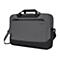 Dunkelgraue Laptoptasche mit Tragegriff und Schulterriemen. Der Schriftzug 'Targus' ist zu sehen.
