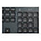 Nahaufnahme einer Tastatur mit Zahlenblock und Funktionskeys. Das Targus-Logo ist zu sehen.