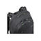 Schwarzer Rucksack mit grünen Reißverschlüssen und Details. Marke Targus ist sichtbar.