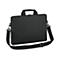 Schwarze Laptoptasche mit Tragegriff und Schultergurt, vor weißem Hintergrund.