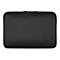 Schwarze Laptoptasche mit diagonalem Muster, Reißverschluss.