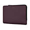 Dunkelviolette Targus Laptoptasche mit schwarzem Reißverschluss vor weißem Hintergrund.