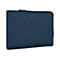 Dunkelblaues Targus-Laptop-Etui. Reißverschluss oben, Markenlogo rechts oben.