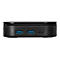 Schwarzes GerÃ¤t mit USB- und USB-C-AnschlÃ¼ssen.