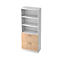 TARVIS combi-boekenkast, 5 OH, 2 legborden + 2 afsluitbare HM-laden, B 800 x D 420 x H 2004 mm, wit/eikendecor