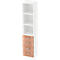 TARVIS combi-boekenkast, 5 OH, 2 legborden, 4 laden, B 405 x D 420 x H 2004 mm, wit/notendecor
