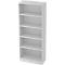 White bookcase with five shelves.