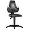 Black office chair with a high backrest. The chair has a padded back and seat, and a base.