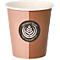 Tasse à café à emporter, pour 0,2 l, Ø 75 x H 91 mm, carton imprimé, beige-noir, 50 pièces