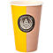 Tasse à café à emporter, pour 0,3 l, Ø 80 x H 116 mm, carton imprimé, beige-noir, 50 pièces