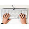 Tastatur BakkerElkhuizen UltraBoard 960 V2, QWERTZ, mit Nummernblock, USB-C, ergonomisch, kompakt & augenschonend, L 146 x B 363 x H 19 mm, grau
