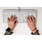 Tastatur BakkerElkhuizen UltraBoard 960 V2, QWERTZ, mit Nummernblock, USB-C, ergonomisch, kompakt & augenschonend, L 146 x B 363 x H 19 mm, grau