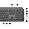 Tastatur-/Maus-Kombination Logitech MX Keys 2 Generation, QWERTY, kabellos, Hintergrundbeleuchtung, mit Handballenauflage, schwarz