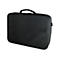 Schwarze Laptoptasche mit Griff und Schulterriemenhalterung.