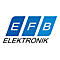 Firmenlogo von EFB Elektronik mit drei blauen, geneigten Rechtecken und weißem Schriftzug.