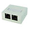 Telegärtner VAD 8/8 Ap Compact-S - Wanddose - CAT 6e - STP - RJ-45 X 2 - Pure White, RAL 9010