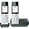 Téléphone sans fil Gigaset Comfort 500A Duo, répondeur, compatible avec les appareils auditifs, noir