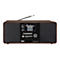 Digitalradio Imperial DABMAN i200 CD mit Holzgehäuse, Display, CD-Schlitz und Tasten vor weißem Hintergrund.