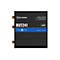 Schwarzer Router RUT241 mit Antennen, Text: Teltonika, eSIM, Default IP 192.168.1.1, Made in Lithuania.