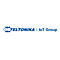 Blaues Firmenlogo von Teltonika IoT Group mit grafischem Symbol aus drei Winkeln.