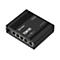 Schwarzer Teltonika TSW101 Ethernet-Switch mit fünf Ports vor weißem Hintergrund.