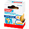 White cardboard packaging with 'tesa Bastelband' print. Details show a tape and its application. Text: EXTRA STRONG.