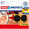 Tesa Protect Filzgleiter, Produktverpackung mit Illustration der Anwendung, Größe 26 mm, Detailansicht.