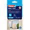 Blau-weißes Paket von Tesa Insect Stop. Im Bild eine Ansicht des Fensters mit der Insektenschutz-Anbringung.