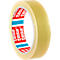 Roll of transparent adhesive tape. Inside red with white lettering: tesa, blue band.
