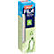Eine Packung tesafilm Crystal Recycled. Aufschrift: 90% Recycled, und eine abgebildete Flasche.