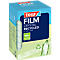 Blaue und grüne tesa Film Crystal Recycled Verpackung mit 8 Rollen Klebefilm aus recyceltem Material.