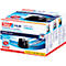 Verpakking van een Tesa Film bureautape dispenser. Opschrift: tesa FILM, EASY CUT COMPACT, CRYSTAL CLEAR, Stop Pad, Anti-Slip.