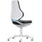 TEXON 2 Siège de travail pour salles blanches Skintec noir, conforme ESD &amp; salles blanches, avec roulettes