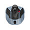 Grauer Gaming-Joystick mit schwarzem Griff, rotem Knopf und Thrustmaster-Logo auf hellem Hintergrund.