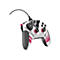 Kabelgebundener Thrustmaster Forza Horizon 5 Gamecontroller in Weiß mit grauen Griffen und pinken Akzenten.