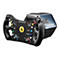 Thrustmaster Ferrari Rennlenkrad mit Carbon-Optik, vielen bunten Tasten und Drehreglern vor schwarzer Basis.