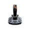 Schwarzer Thrustmaster Joystick für Landwirtschaftssimulatoren mit grauer Basis, orangen Tasten und vielen Funktionstasten.