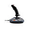 Schwarzer Gaming-Joystick mit einer grauen Basis und orangen Akzenten vor weißem Hintergrund.